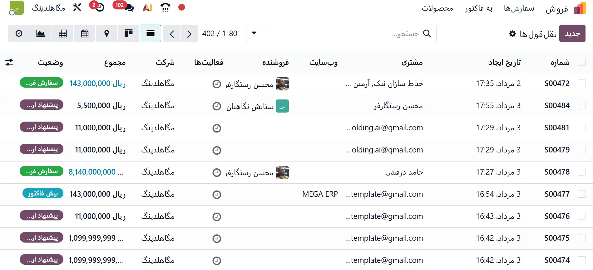 نرم افزار فروش Odoo